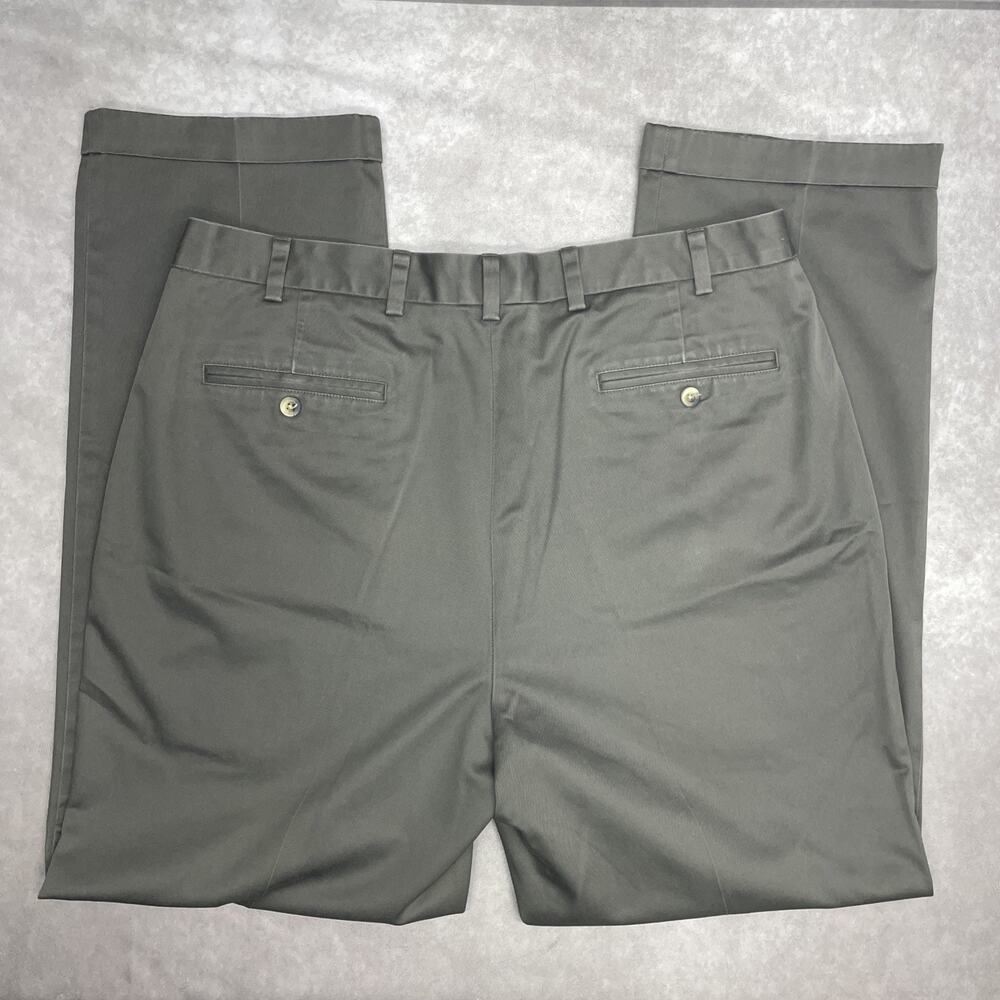 Jos A Bank Traveler's Collection Mens Pants 38Wx32L Olive Green Gray 100% Cotton - Picture 3 of 6